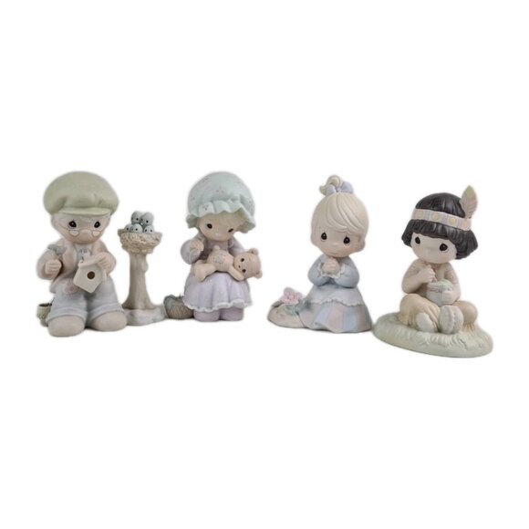 Lot Of 4 Precious Moments PM-912 "Lord Keep Me In Tee" Members Figurines Vntg - Picture 1 of 10